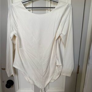 Old Navy Cream Long Sleeve Bodysuit